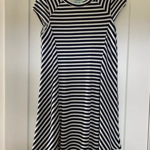 She & Sky navy and white striped dress
